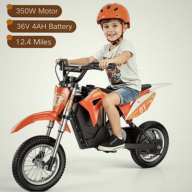 12'' Tire HillMiles MileRocket 1 Kids' electric motorcycle 350W 36V 4A Dirt Bike