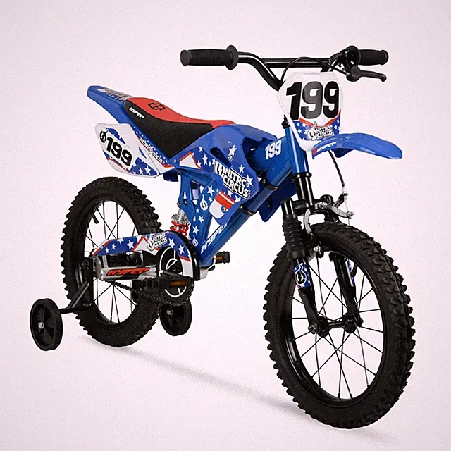 16" Nitro Circus Bike w/ Cool Motorcross Design & Knobby Tires, Ages 4-8, Blue