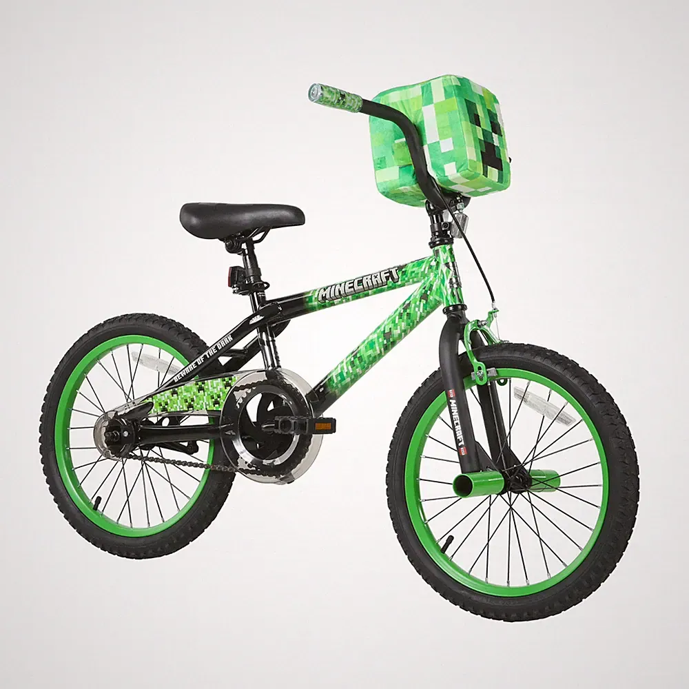 18" Dynacraft Minecraft Unisex BMX Bike, Kids Age 6-9 Years, Green