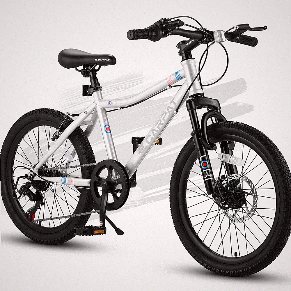 20 In Kids Mountain Bike, 7 Speed, Front Suspension, Disc&V Brake, for Ages 6-12