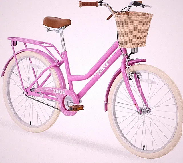 24 Inch Kid Bike Girls Bicycle Steel Frame with Basket for 10+ Years Old，Purple