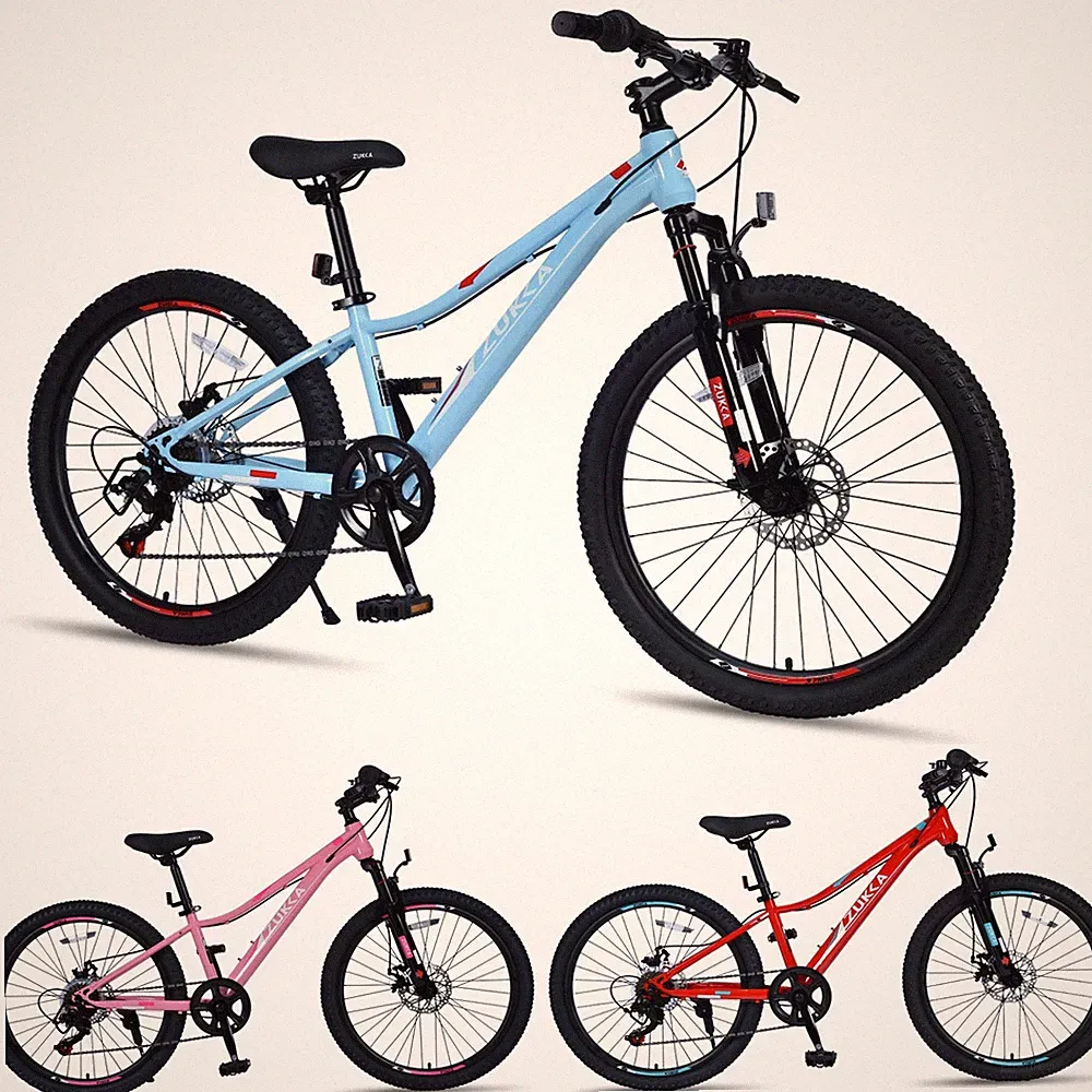 24 inch Kids Mountain Bike Shimano 6-Speed，Disc Brakes，Suspension Fork Ages 9-12