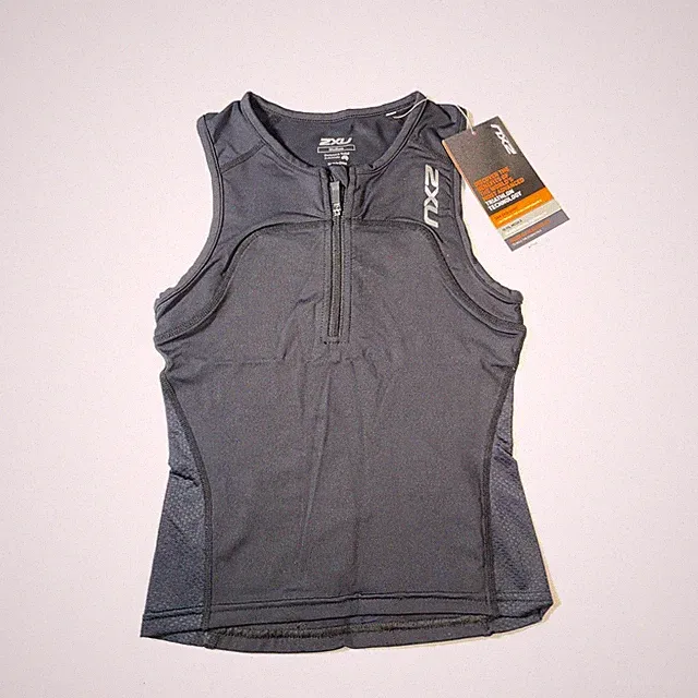 2XU Active Youth Tri Singlet Black Triathlon Top CT4870a Kids Medium NEW