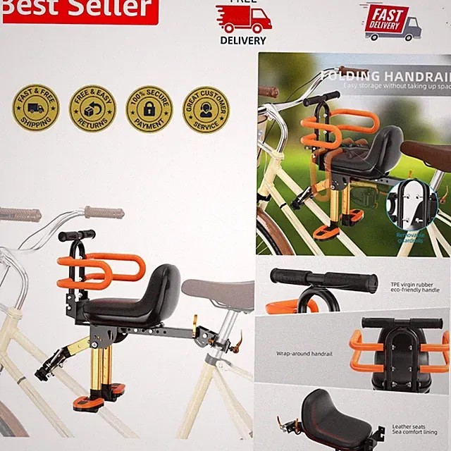 Adjustable Kids Bicycle Child Seat with Comfortable Cushion for 1-3 Olds