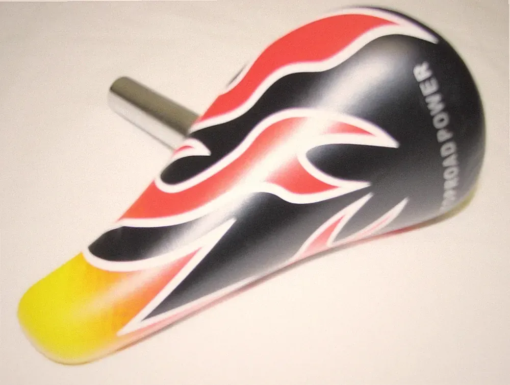 KID'S BICYCLE SEAT W/22.2mm POST BLK FLAME CRUISER LOWRIDER BMX 12" or 16" bikes