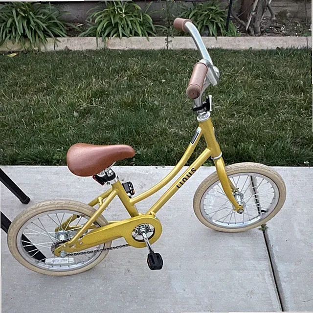 Linus Lil' Dutchi 16" Kids Bike-16in Yellow Steel Coaster Brake Cruiser Bar