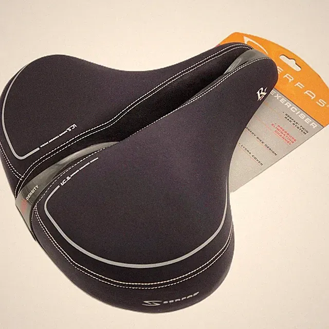 Serfas Exerciser Bike Saddle 11.8" x 11.4" Lycra Cover Black EX-RXL