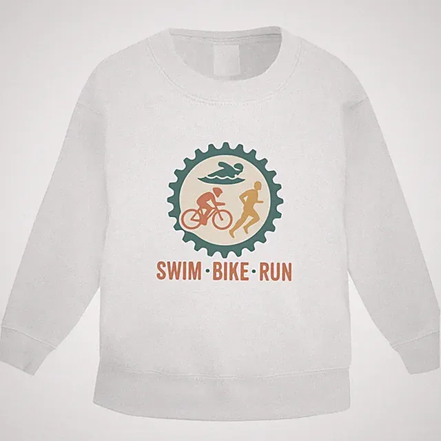 'Swim Bike Run Triathlon' Kid's Sweatshirt / Sweater / Jumper (KW056642)
