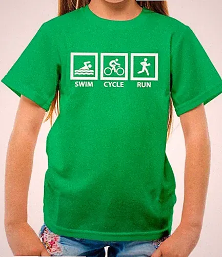 Swim Cycle Run - Kids T-Shirt - Triathlon - Swimmer - Runner - Cyclist - Race