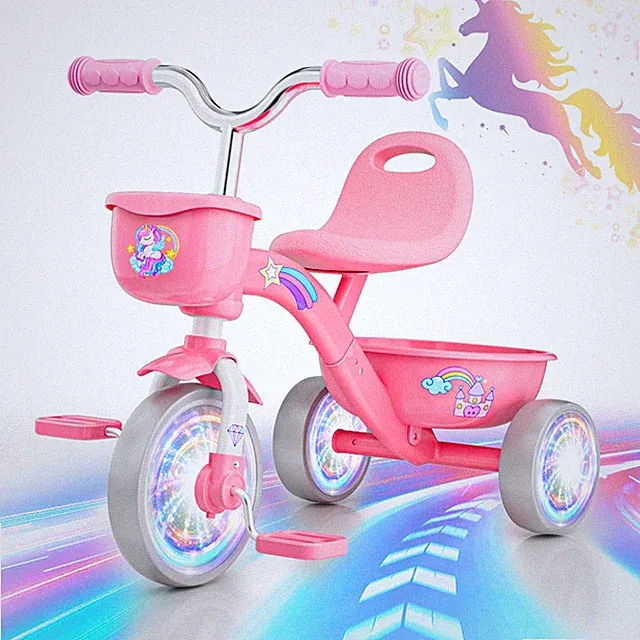 Tricycle for Toddlers 1-3 3-5 Year Olds, Unicorn Toddler Bike Baby Balance Bi...