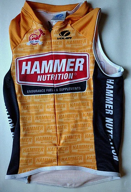 Voler Hammer Nutrition Kids Youth SM Aero Grid Raglan Triathlon Top NEW Orange