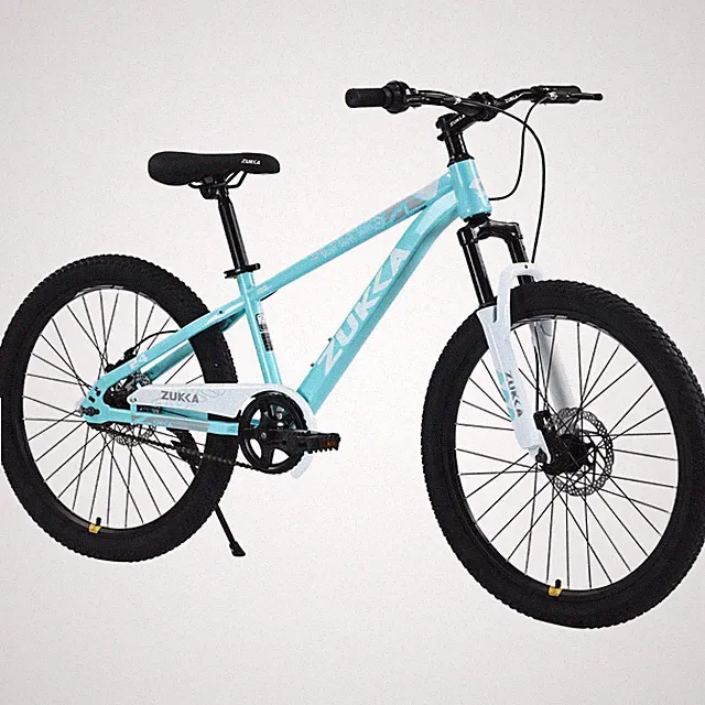 ZUKKA Mountain Bike 24 Inch MTB for Boys and Girls Age 9-12 Years,Cyan White